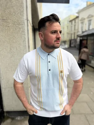 Gabicci Vintage Hadon Knit Polo White