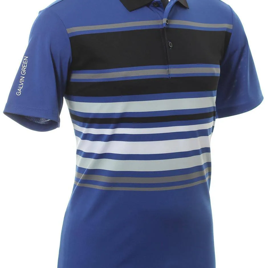 Galvin Green Mens MIGUEL VENTIL8™ PLUS Polo - Surf Blue/Black/White