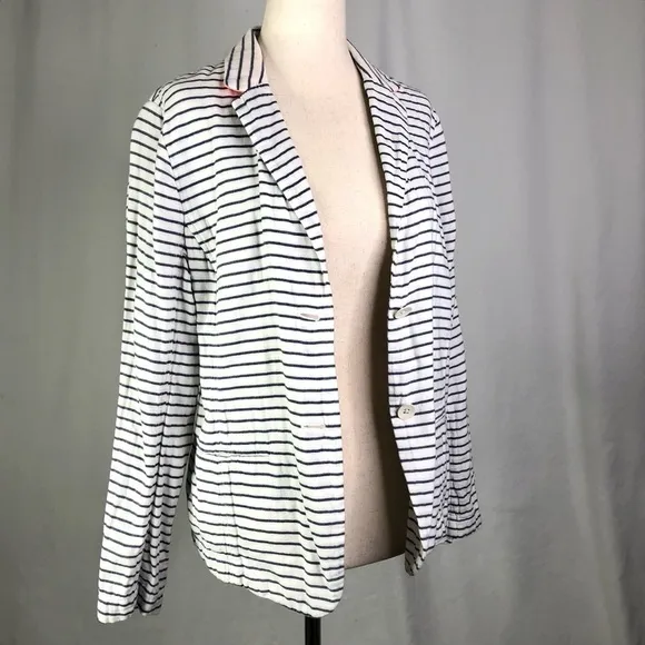 Gap Academy Blazer white blue striped double lawn cotton 10
