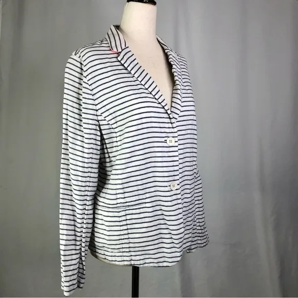 Gap Academy Blazer white blue striped double lawn cotton 10