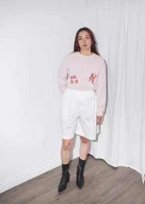 Gemma Longsleeve Top in Rosewater with Bows