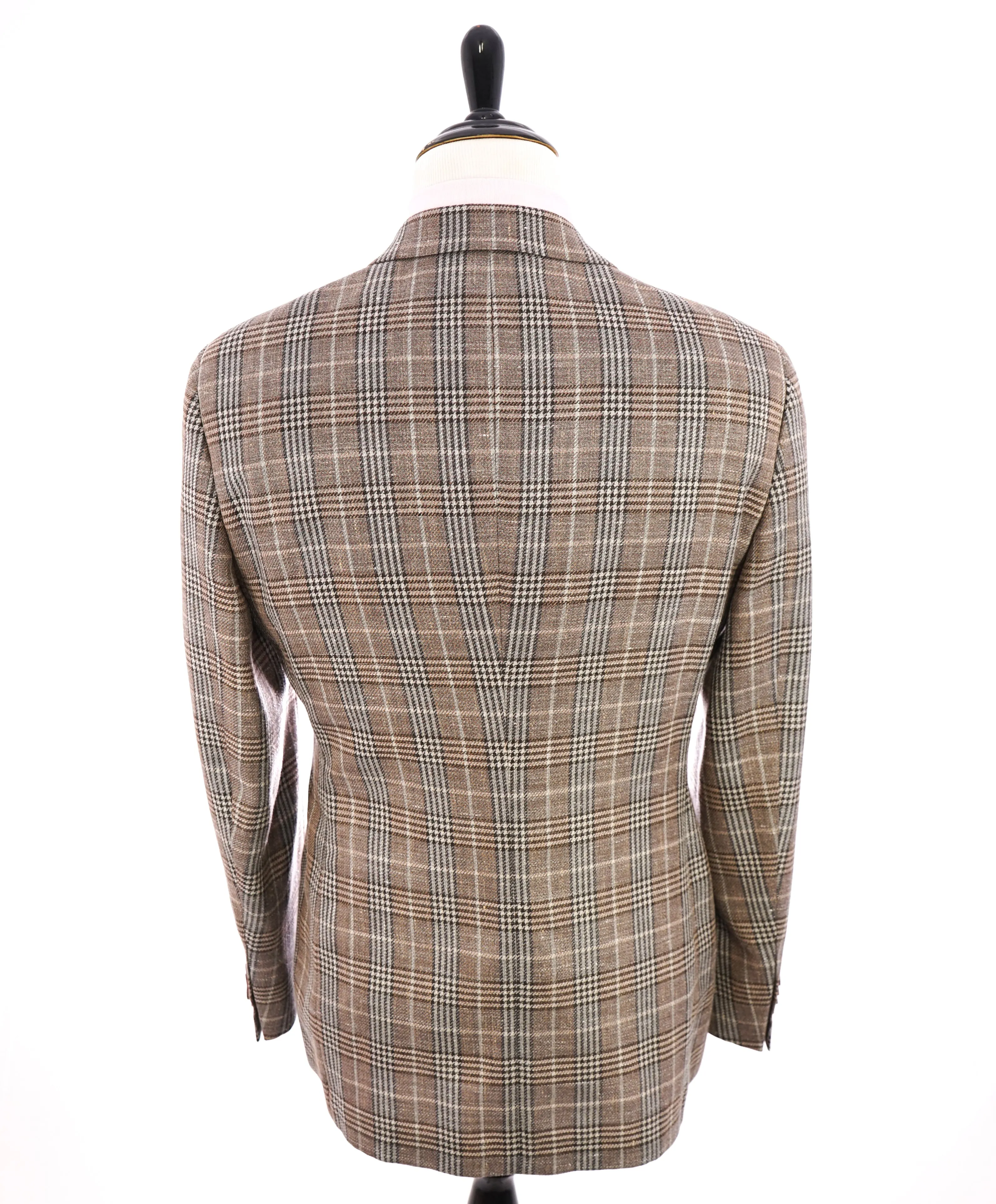 GIORGIO ARMANI - “George” Wool/Silk/Linen Bold Plaid Check Unlined Blazer - 46R