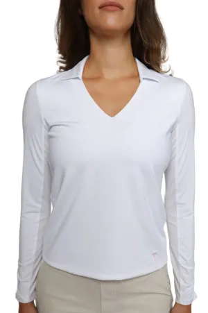 Golftini Long Sleeve LISA Polo - White