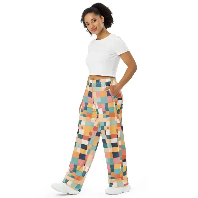 Groovy Retro Unisex Wide Leg Lounge Pants