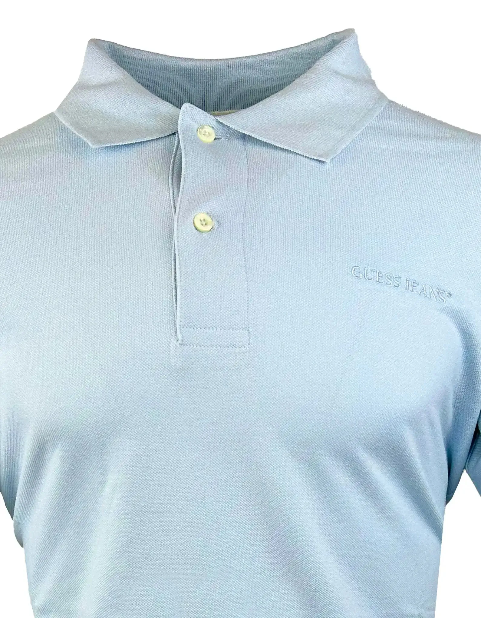 Guess Mens SS Polo Shirt Light Blue