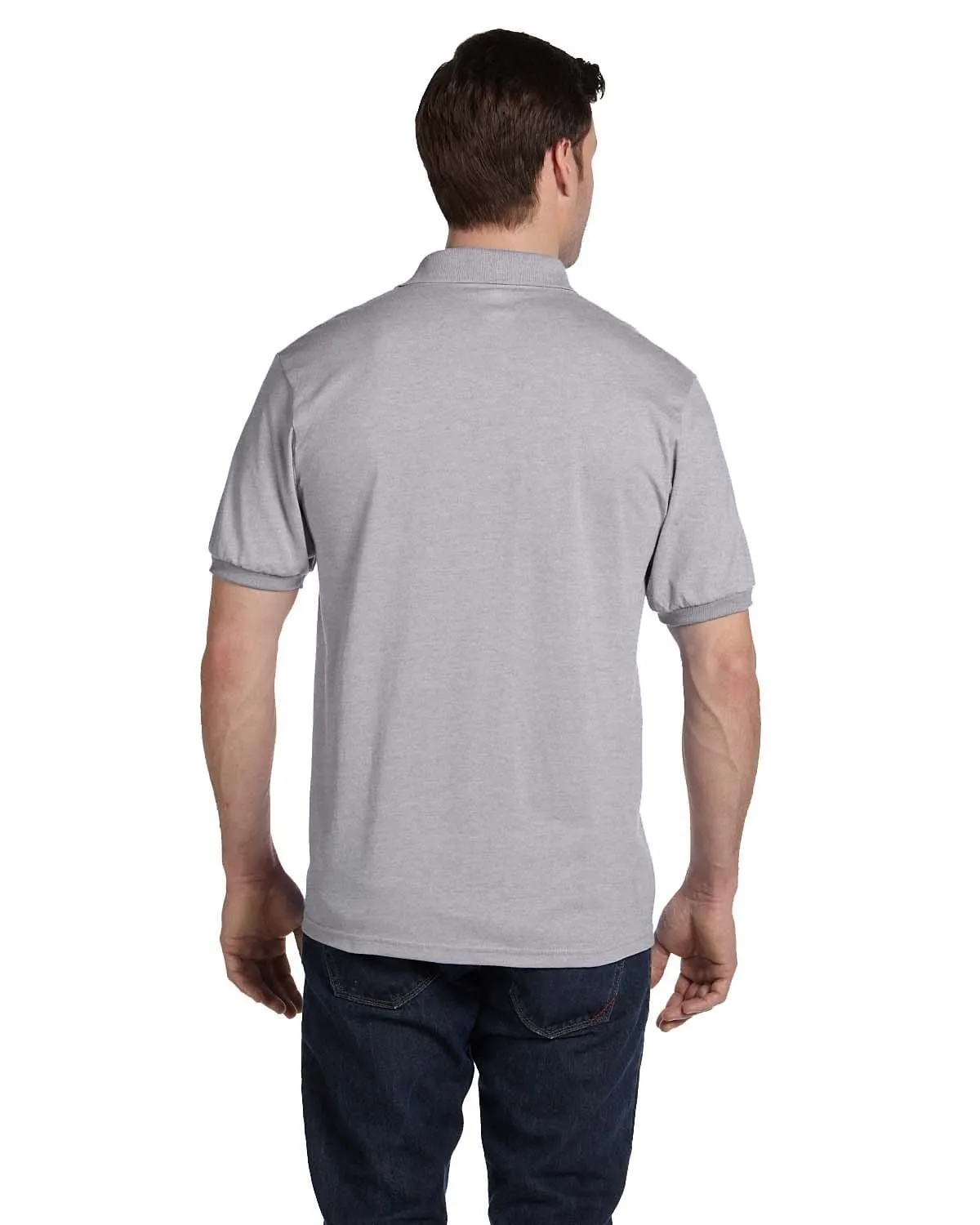 Hanes Jersey Knit Polo Shirt | Light Steel
