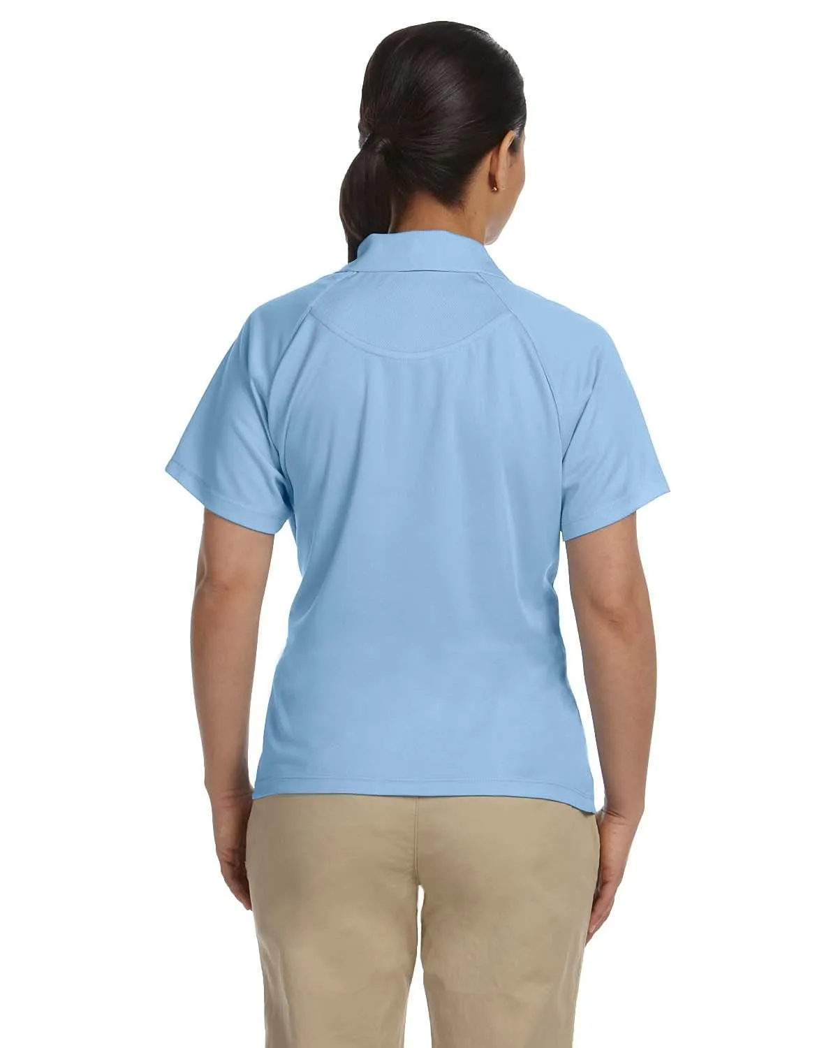 Harriton Ladies Polytech Mesh Polo Shirt | Light Blue