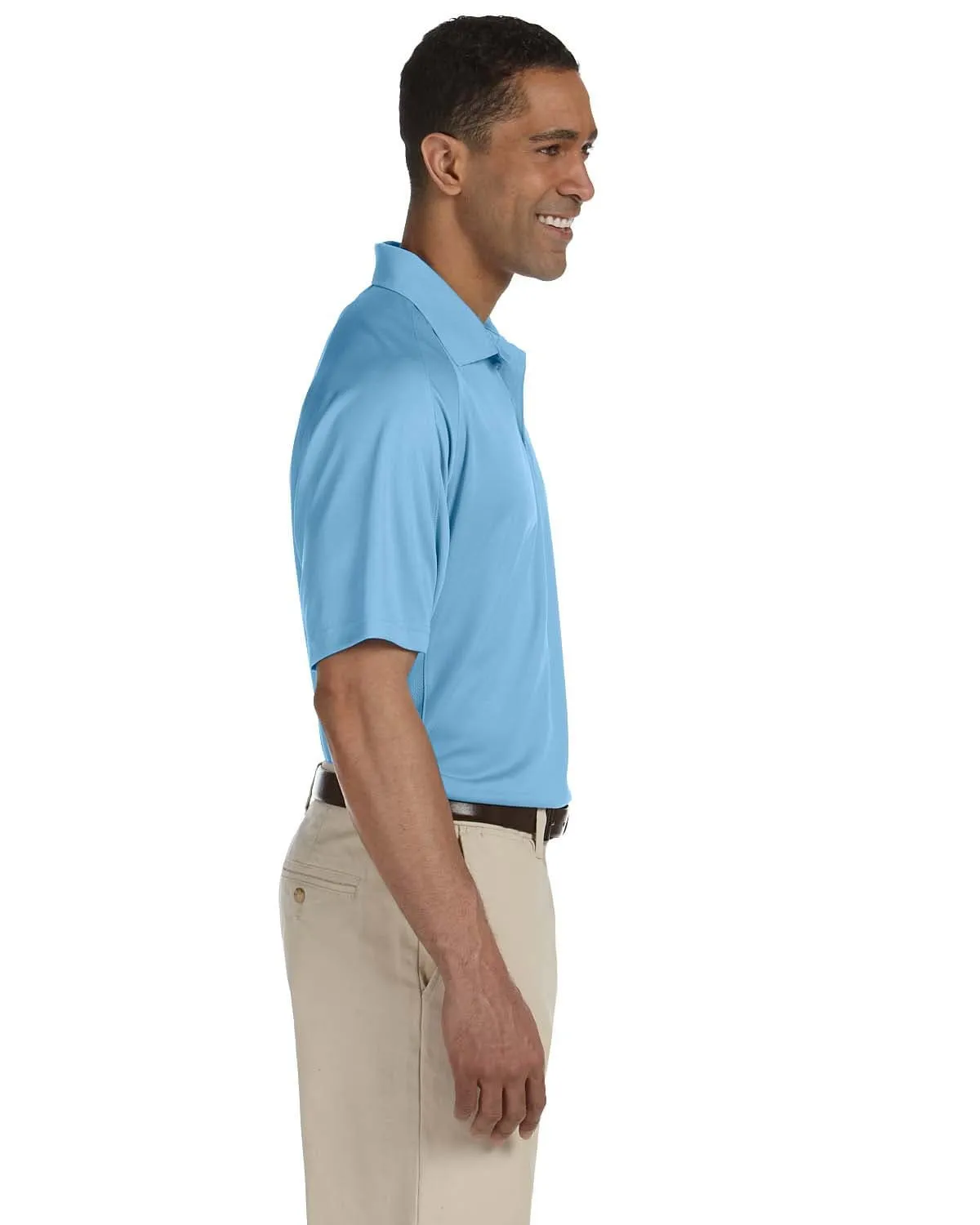 Harriton Polytech Mesh Polo | Light Blue