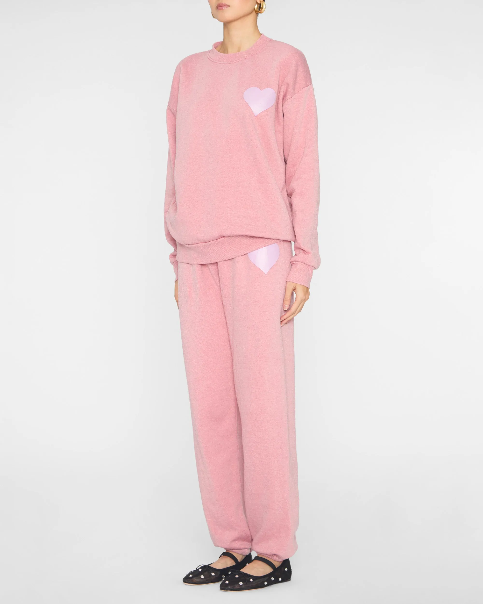 Heart Sweatshirt in Camelia