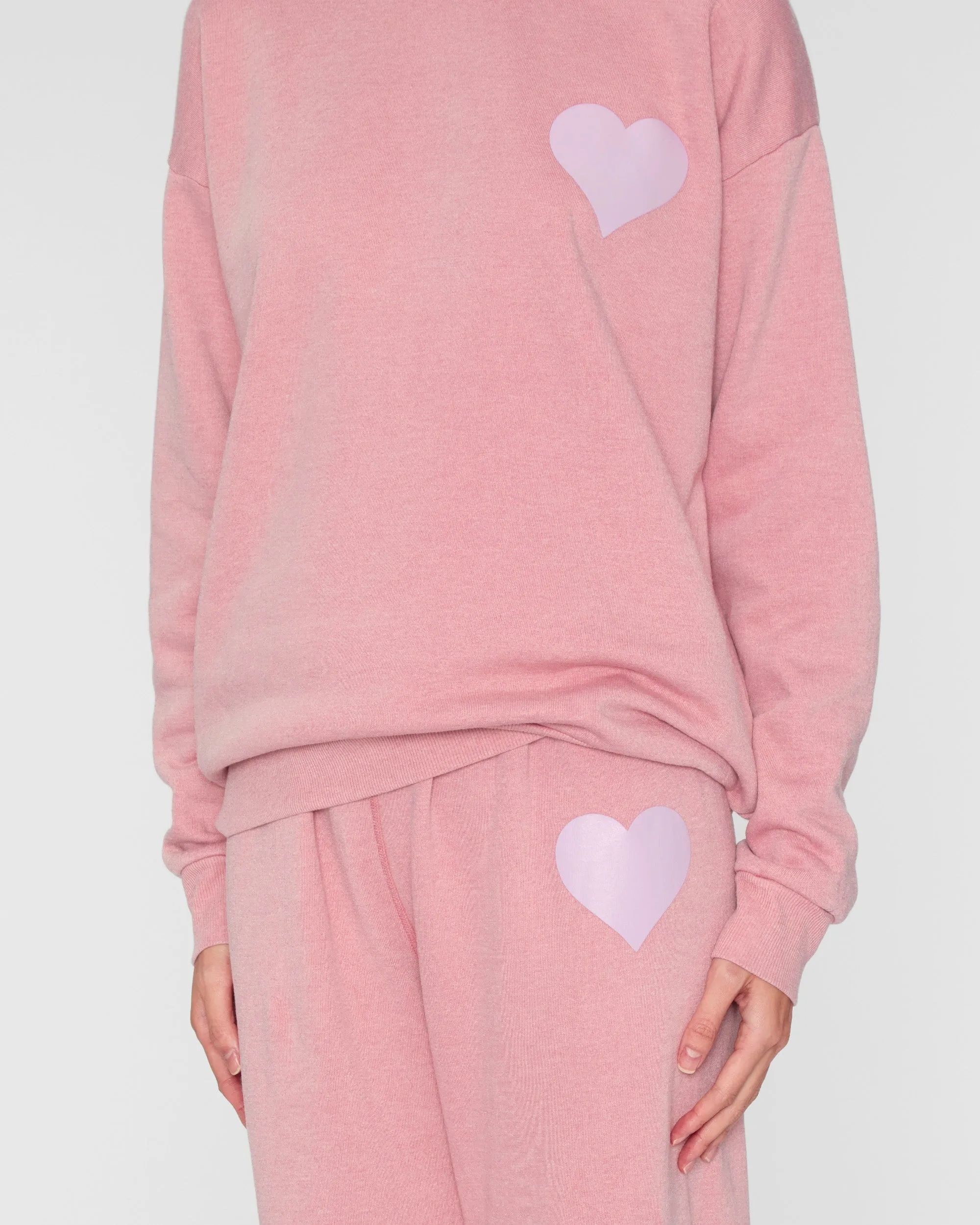 Heart Sweatshirt in Camelia