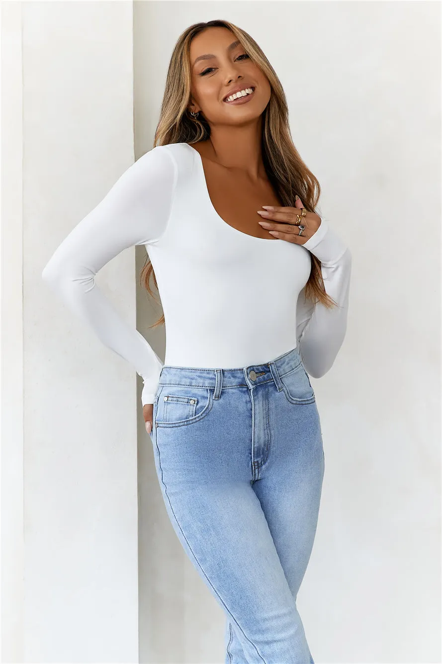 HELLO MOLLY BASE Second Skin Long Sleeve Bodysuit White