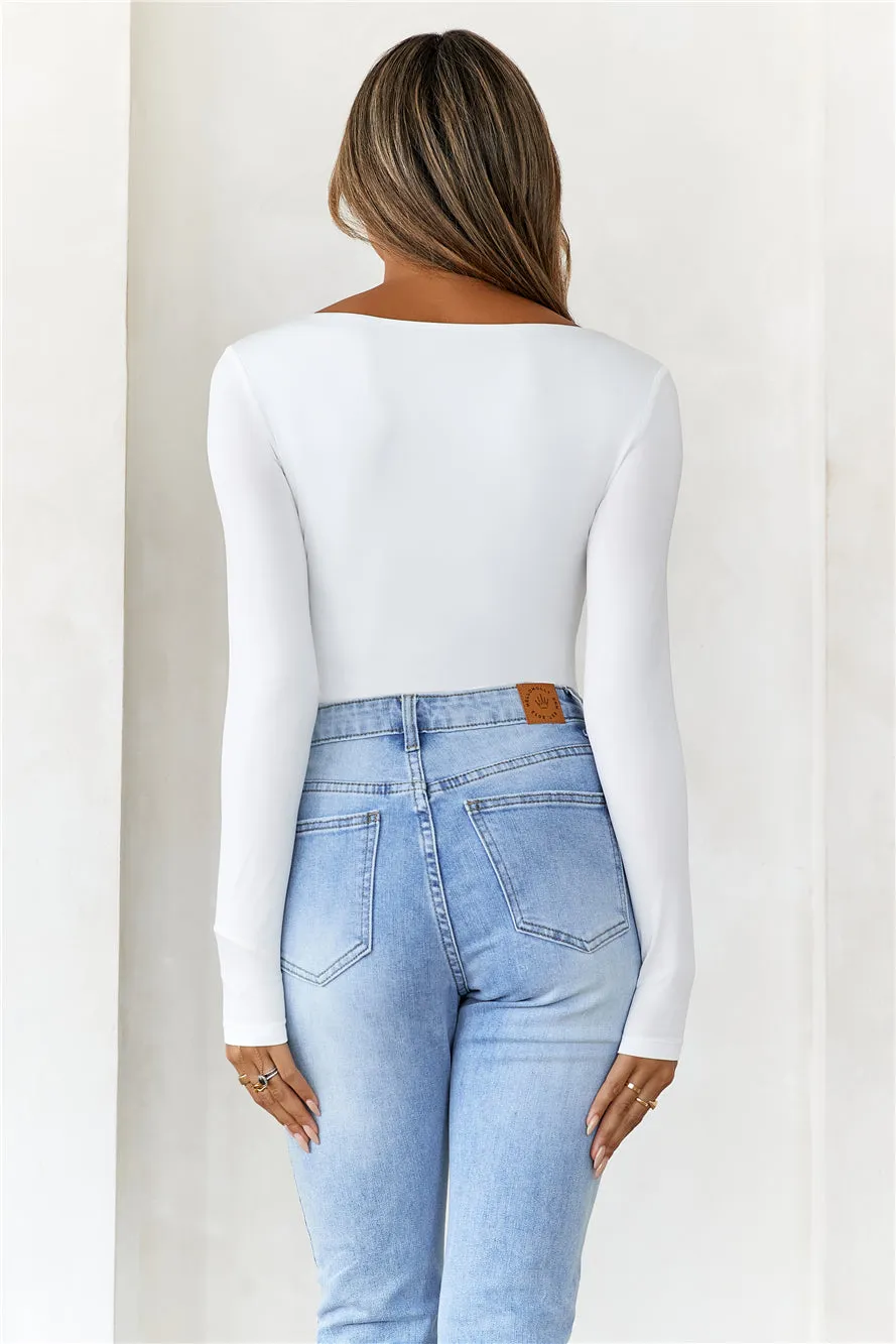 HELLO MOLLY BASE Second Skin Long Sleeve Bodysuit White