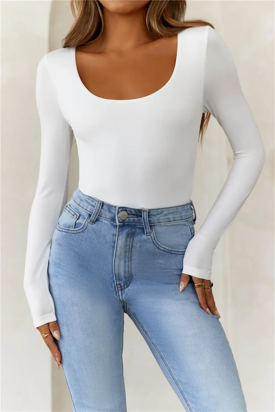 HELLO MOLLY BASE Second Skin Long Sleeve Bodysuit White
