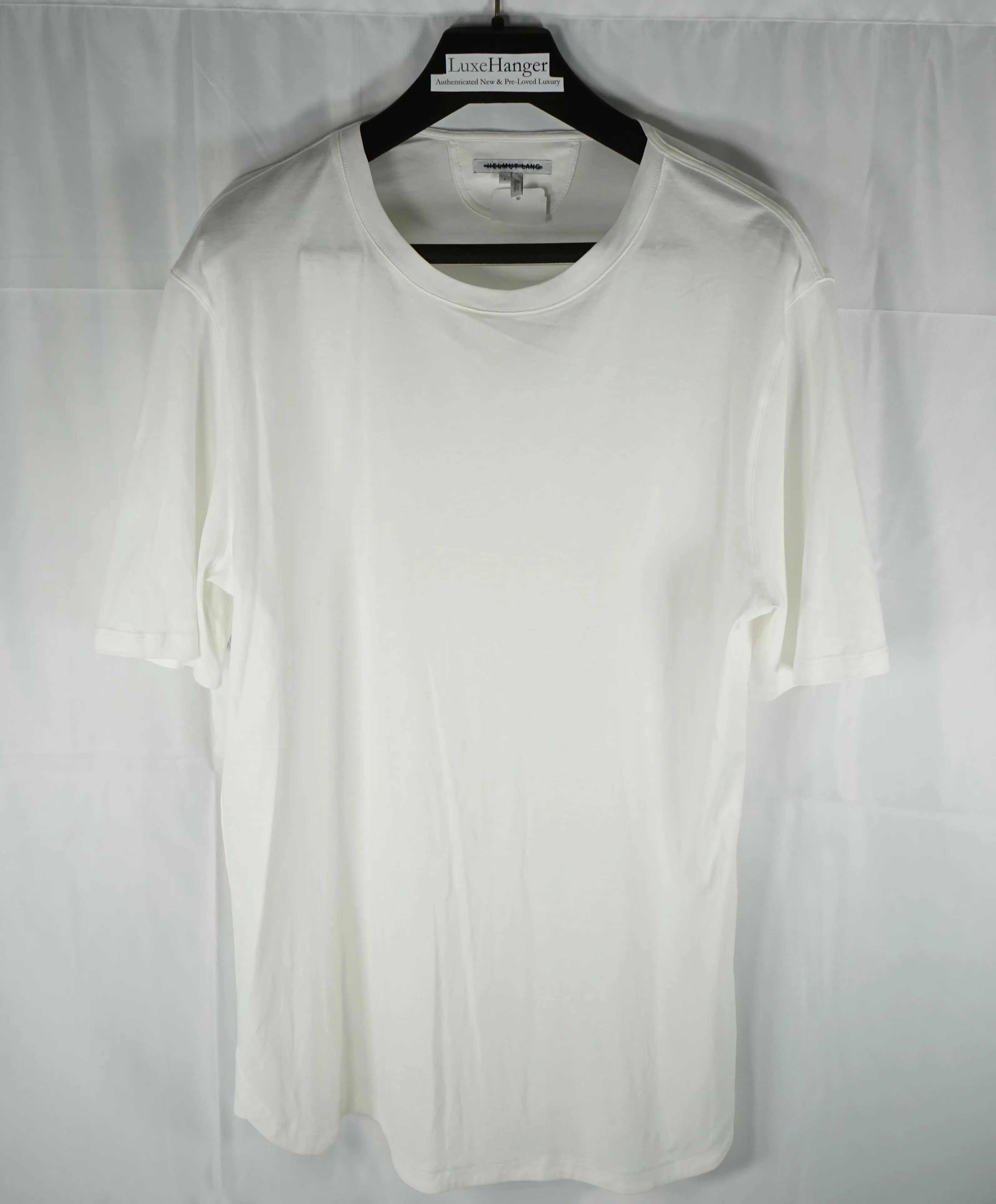HELMUT LANG - “Rounded Ivory” Crew Neck Tee Cotton - L