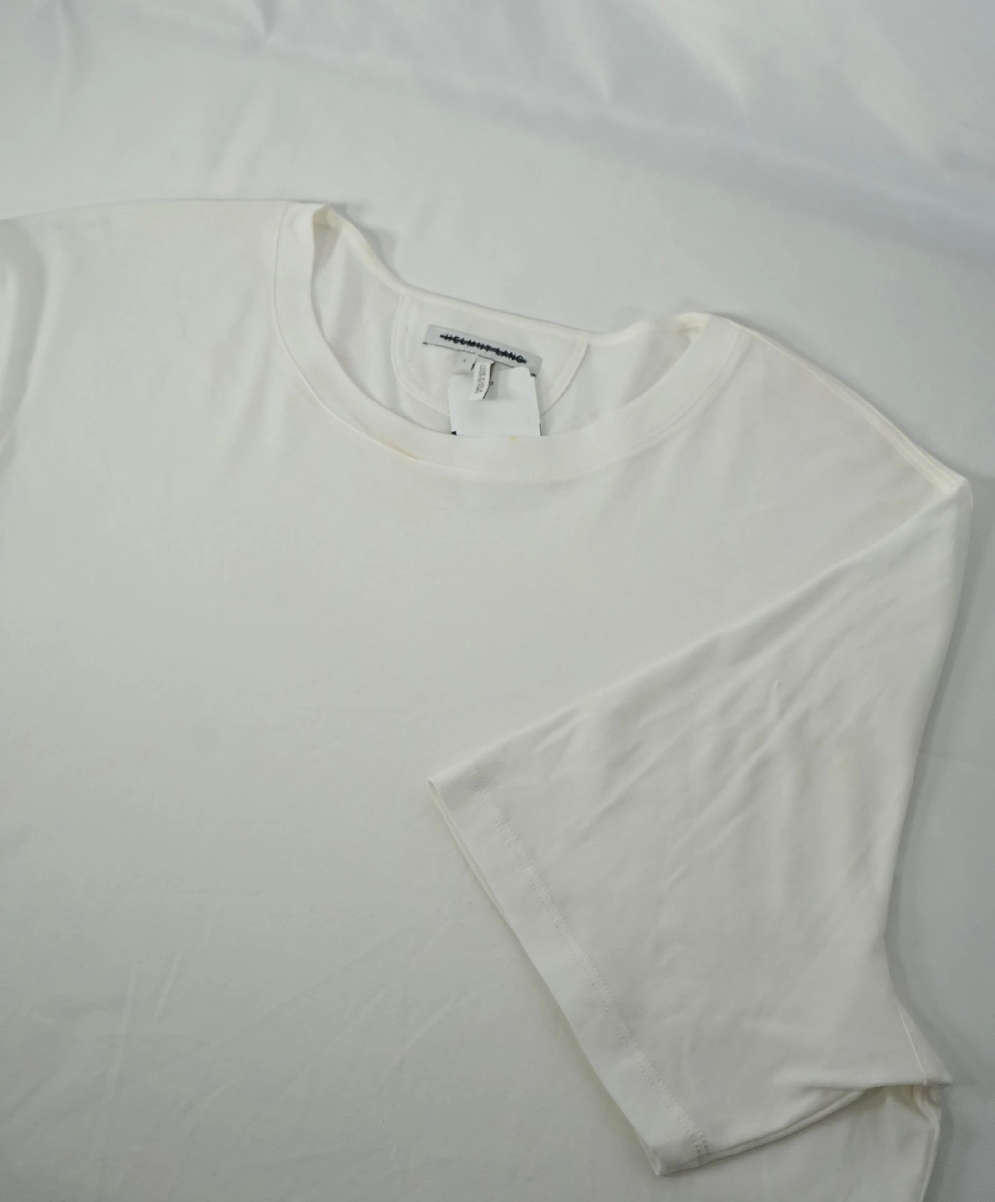 HELMUT LANG - “Rounded Ivory” Crew Neck Tee Cotton - L