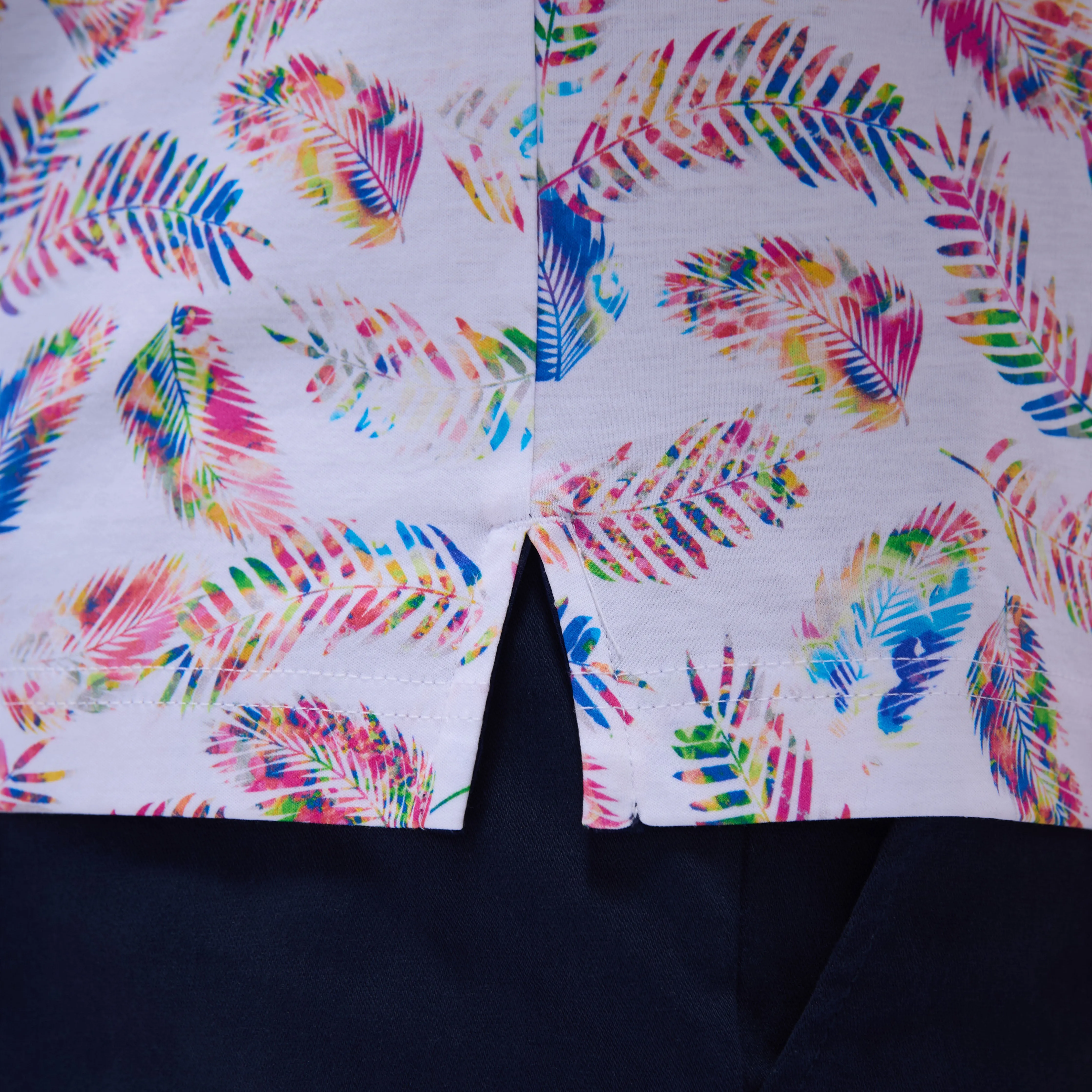 Hendrix Feather Leaf Print Polo Shirt