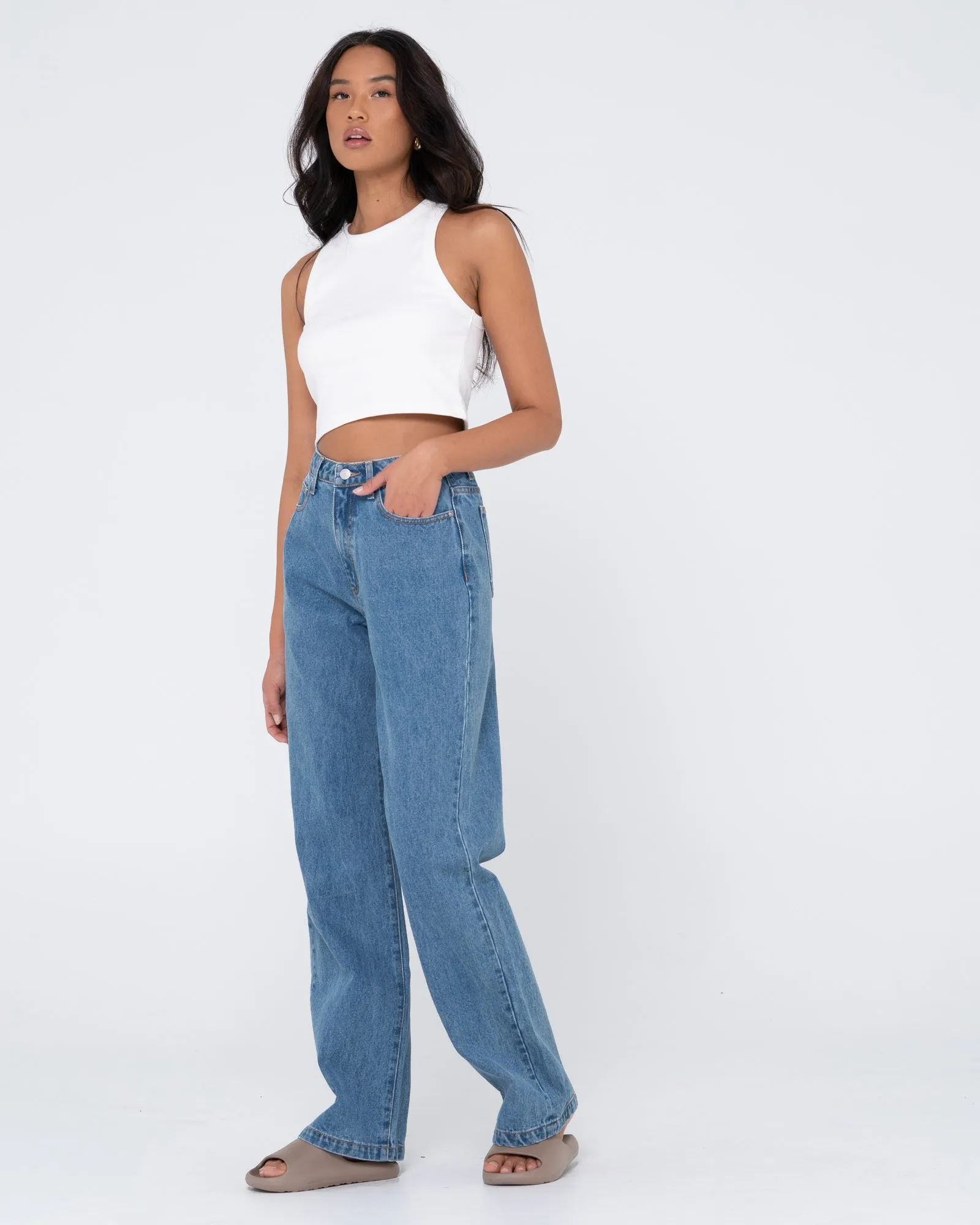 HIGH BAGGY JEAN - Sea Blue