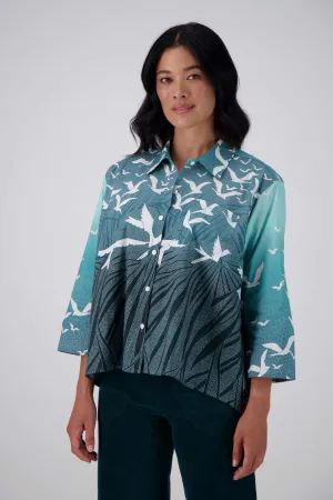 Homebound Shirt Green in Cotton