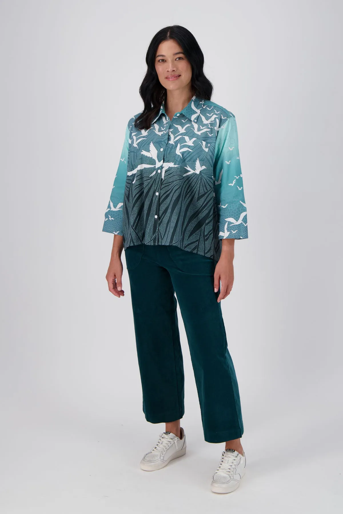 Homebound Shirt Green in Cotton