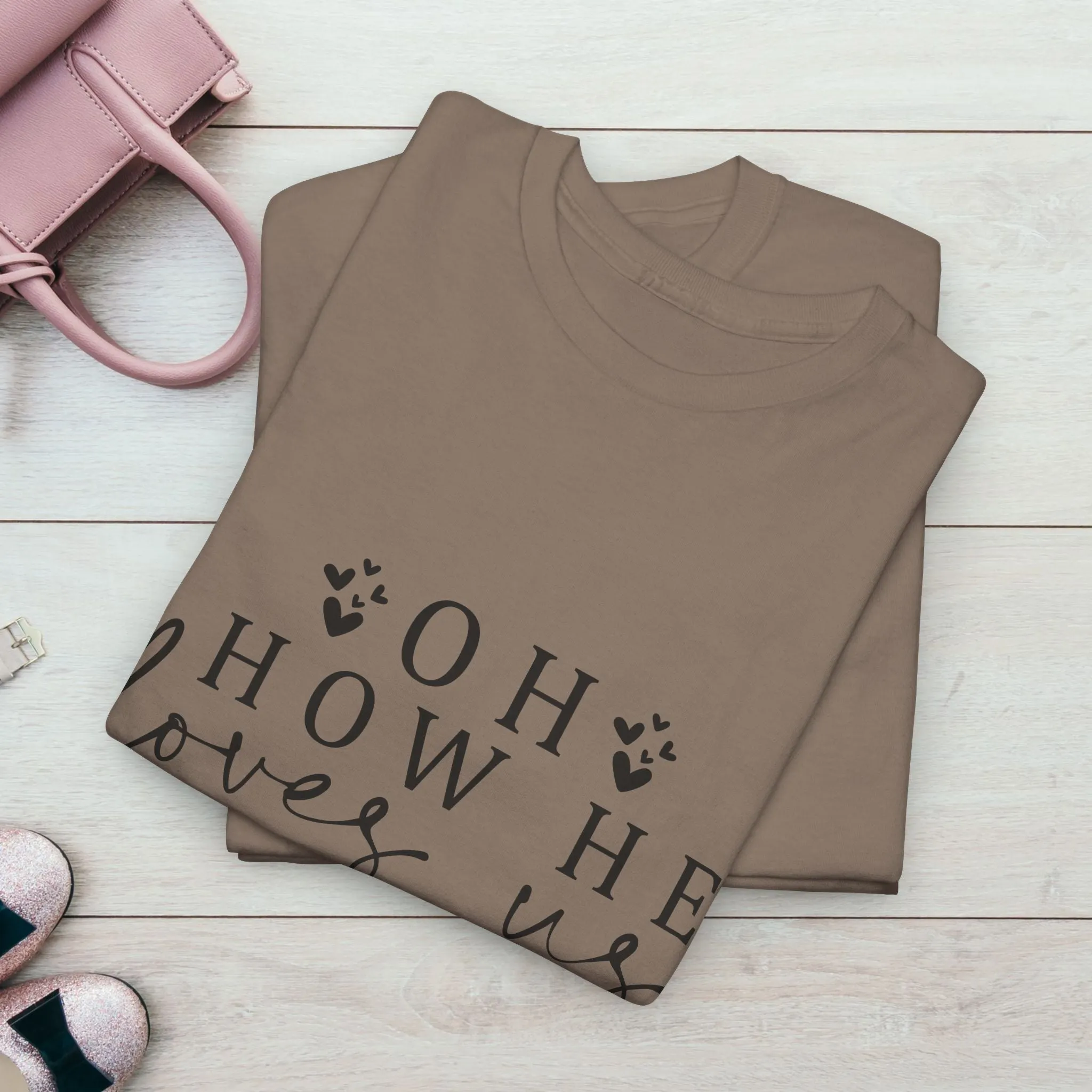Inspirational Unisex Heavy Cotton Tee - 'Oh How He Loves Us' John 4:10