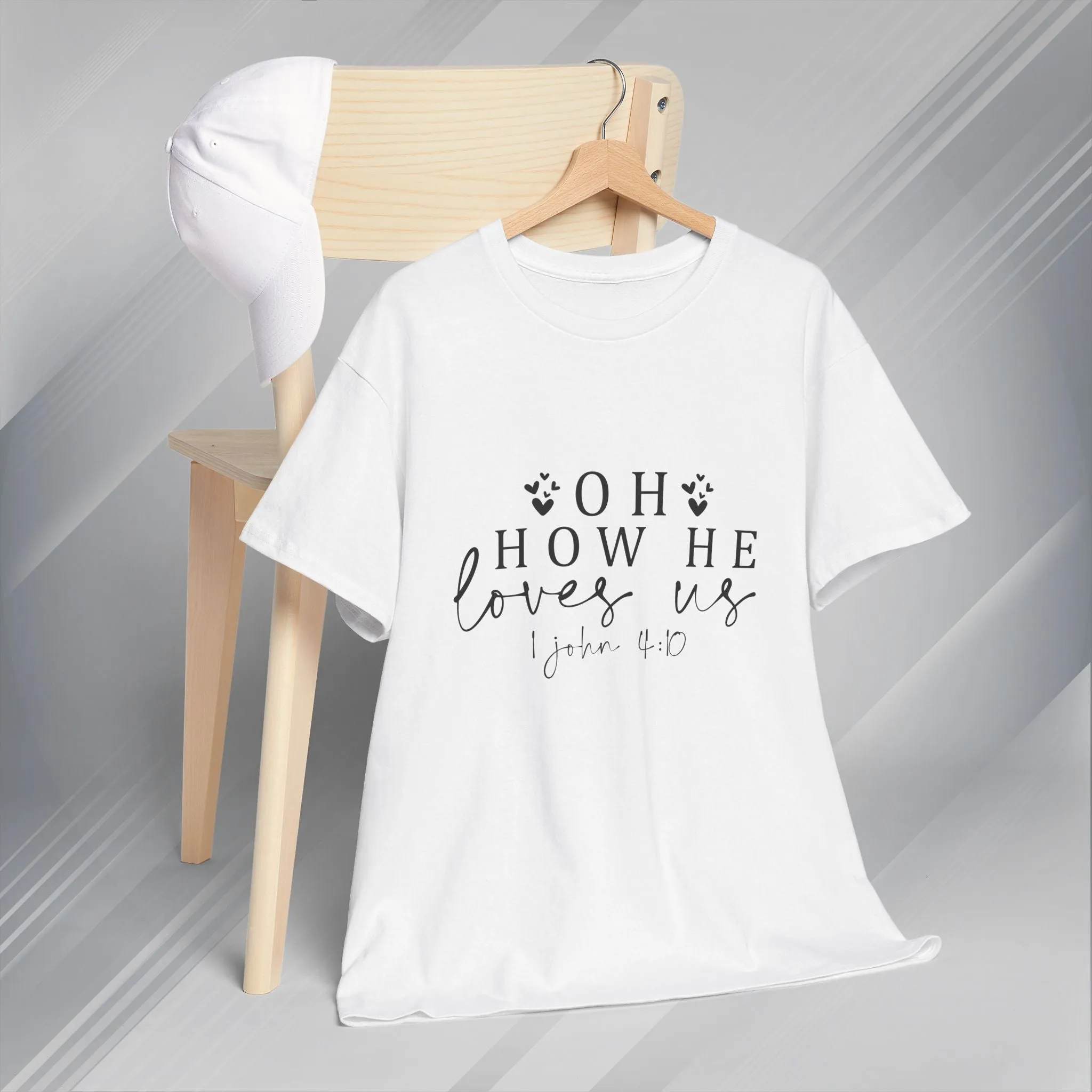 Inspirational Unisex Heavy Cotton Tee - 'Oh How He Loves Us' John 4:10