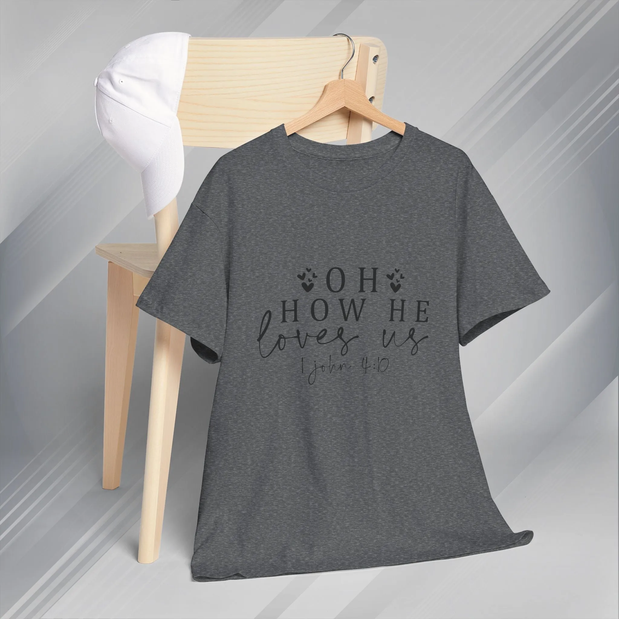 Inspirational Unisex Heavy Cotton Tee - 'Oh How He Loves Us' John 4:10