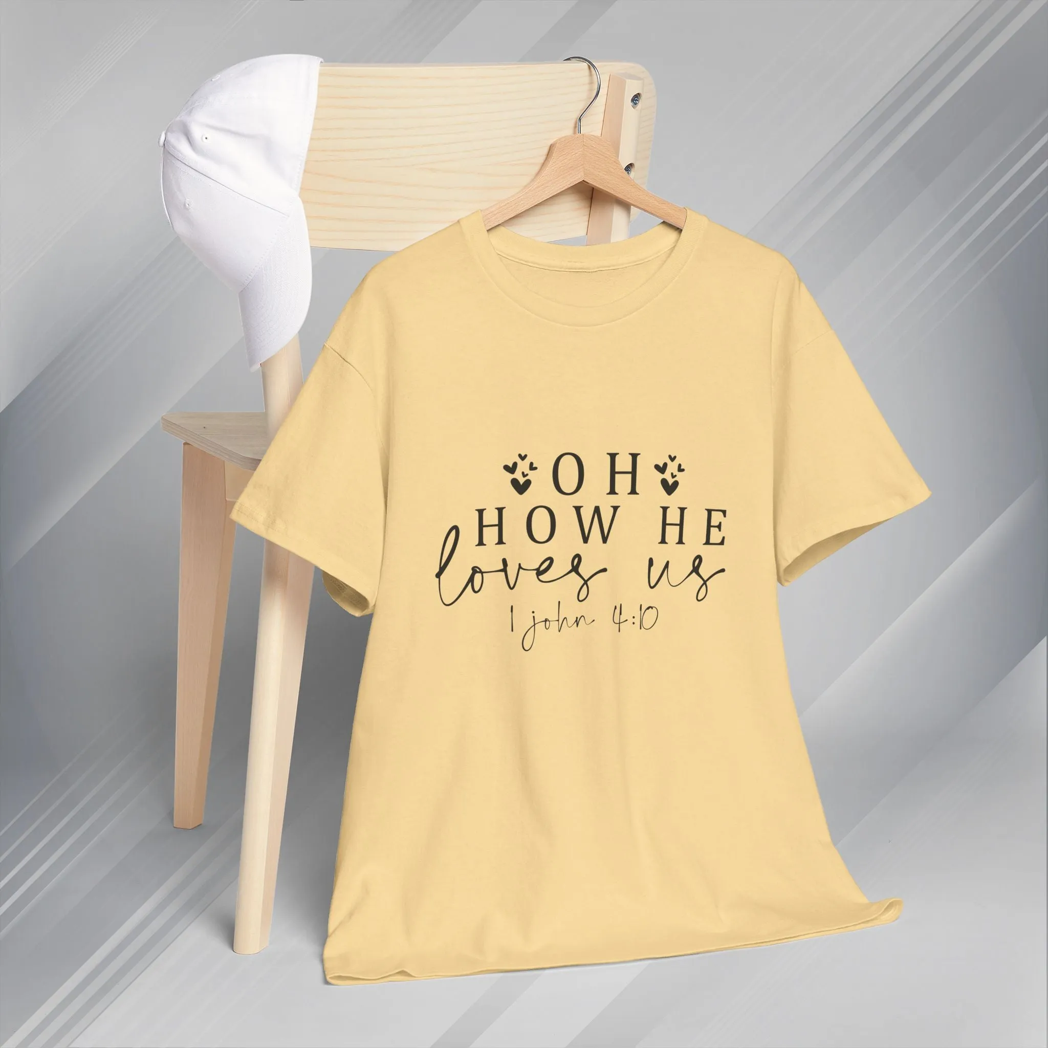 Inspirational Unisex Heavy Cotton Tee - 'Oh How He Loves Us' John 4:10