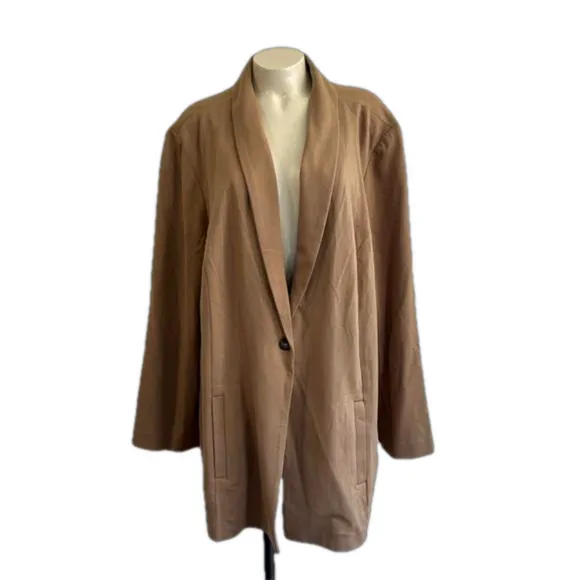 J. Jill Vicuña Beige one  front button soft shell blazer SZ 3X NWT