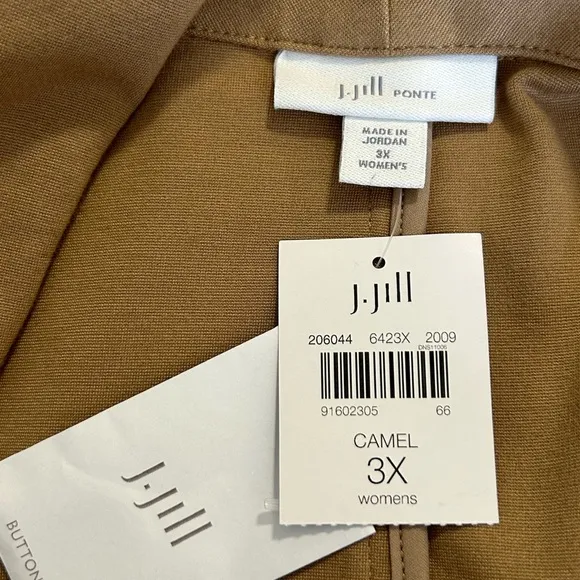 J. Jill Vicuña Beige one  front button soft shell blazer SZ 3X NWT