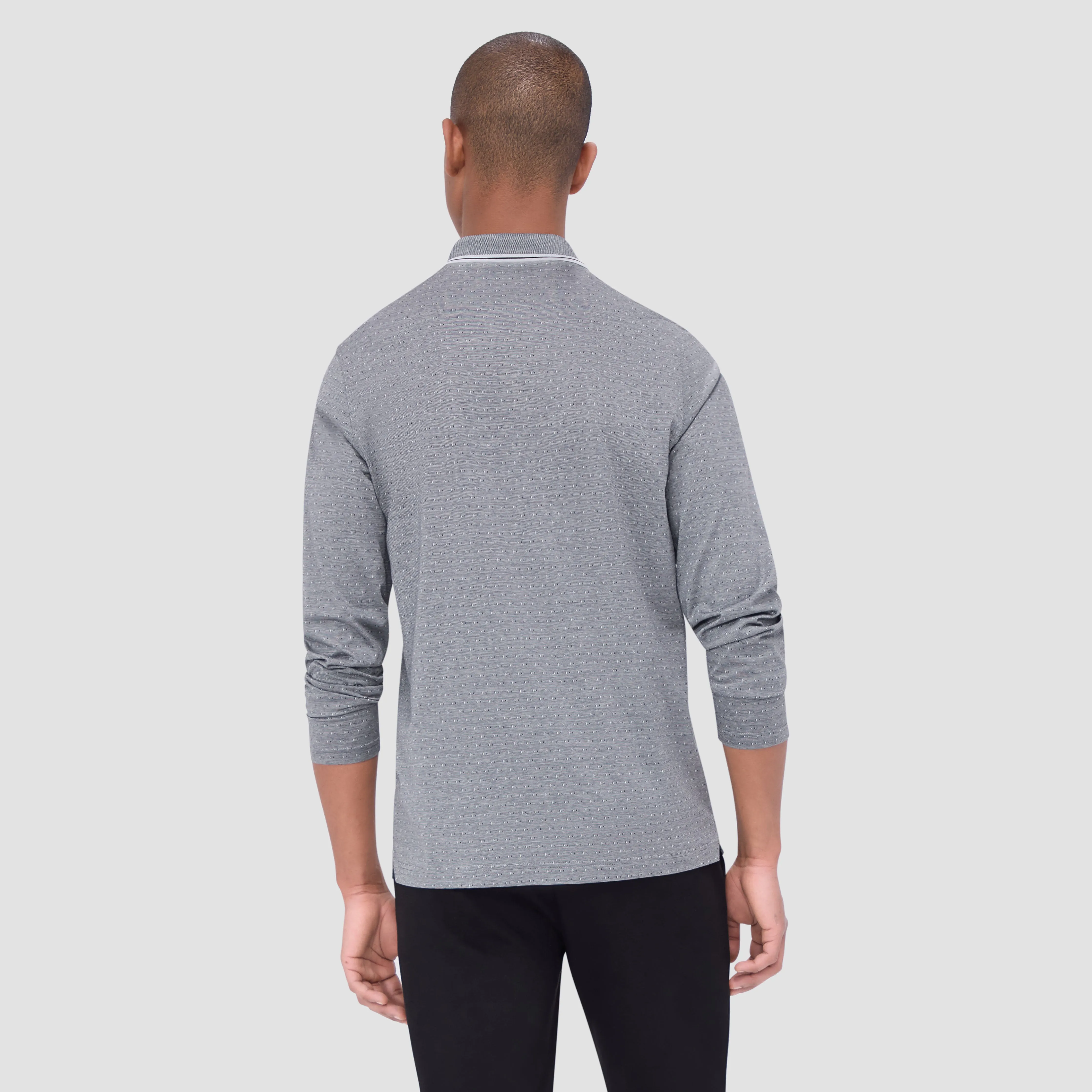 Jacquard Long Sleeve Polo