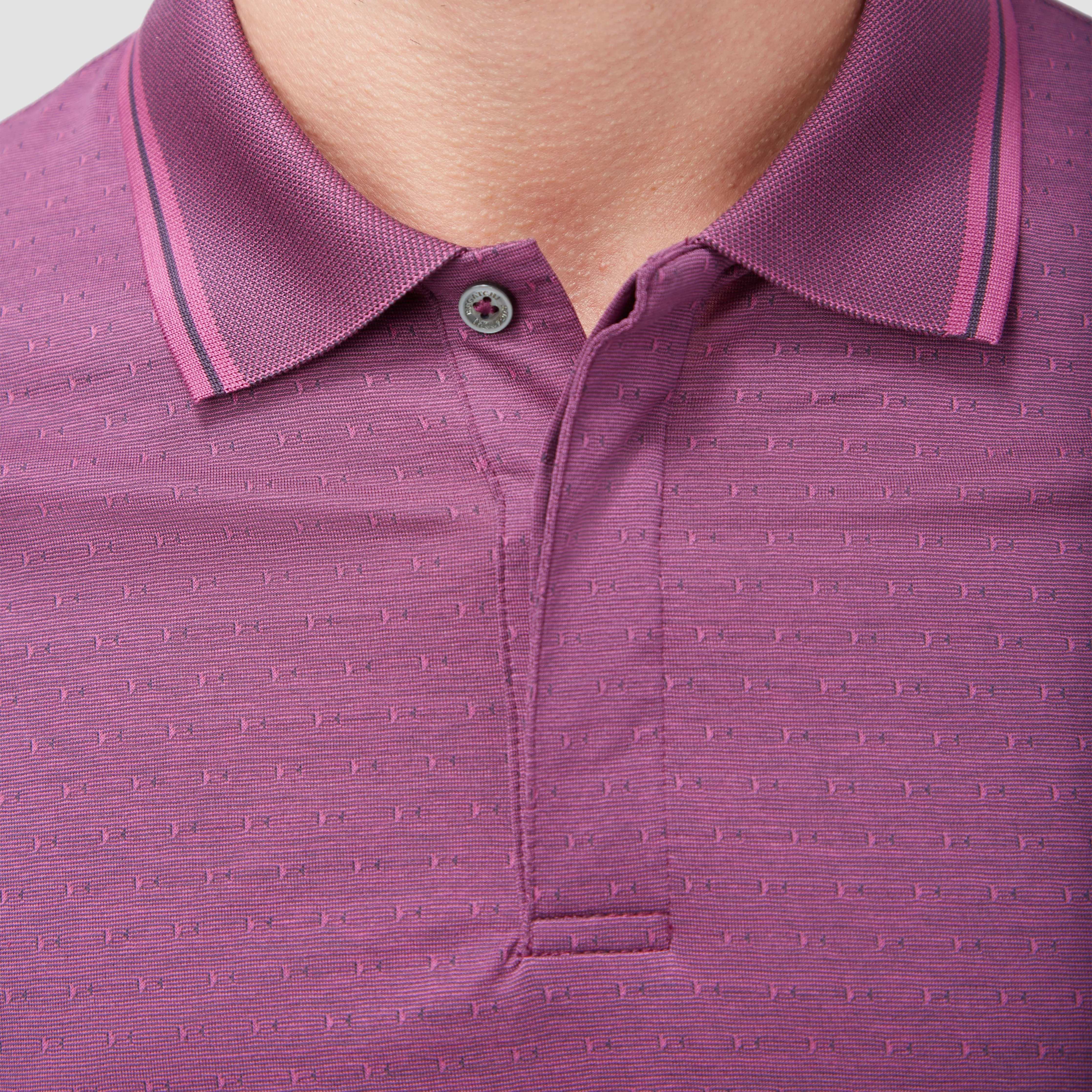 Jacquard Long Sleeve Polo
