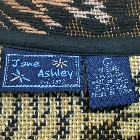 Jane Ashley Mixed Animal Print Woven Tapestry Button Unlined Blazer Coat L