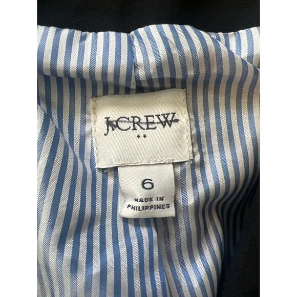 J.Crew Factory Cotton-Blend Two-Button Blazer – Black – Size 6 – NWT