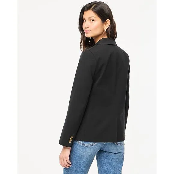 J.Crew Factory Cotton-Blend Two-Button Blazer – Black – Size 6 – NWT