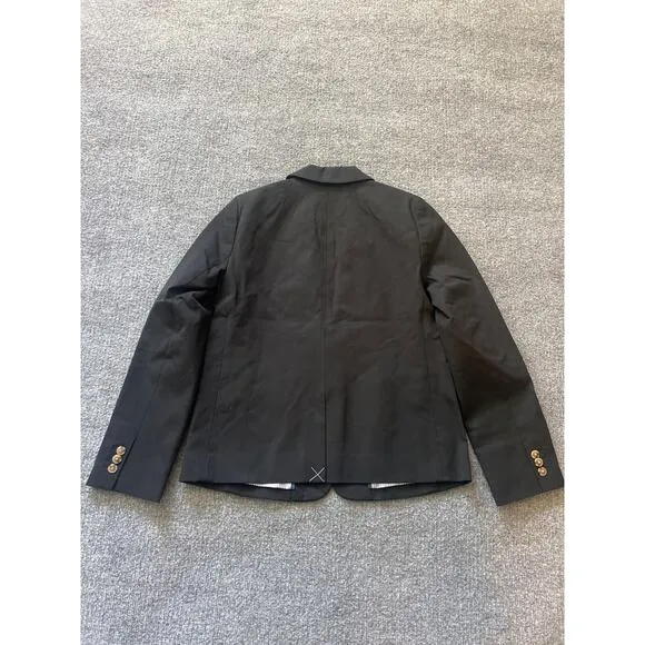 J.Crew Factory Cotton-Blend Two-Button Blazer – Black – Size 6 – NWT