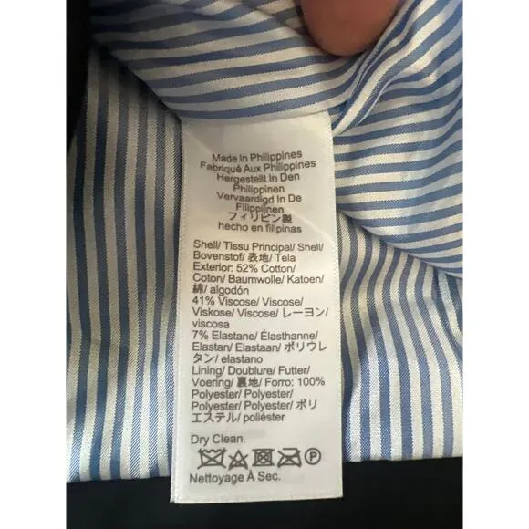 J.Crew Factory Cotton-Blend Two-Button Blazer – Black – Size 6 – NWT