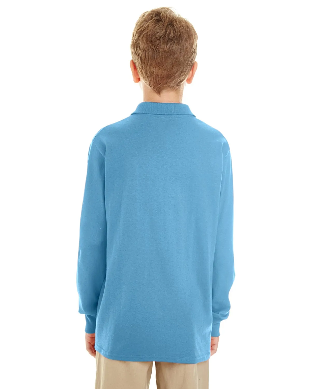 Jerzees Youth Long Sleeve Polo Shirt | Light Blue