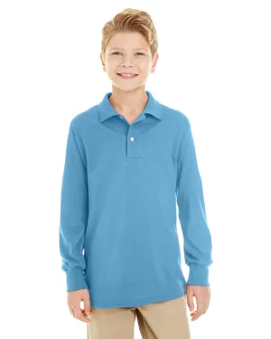Jerzees Youth Long Sleeve Polo Shirt | Light Blue
