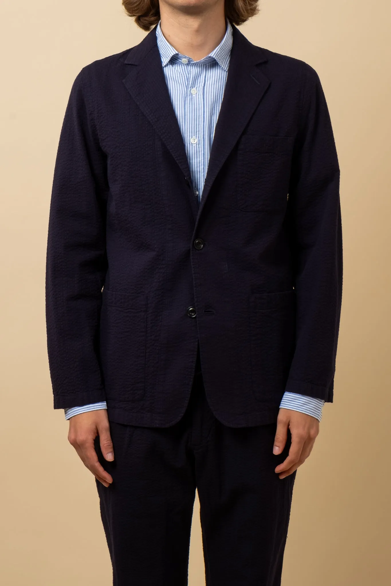 Jobby Blazer Seersucker -  Deep Blue