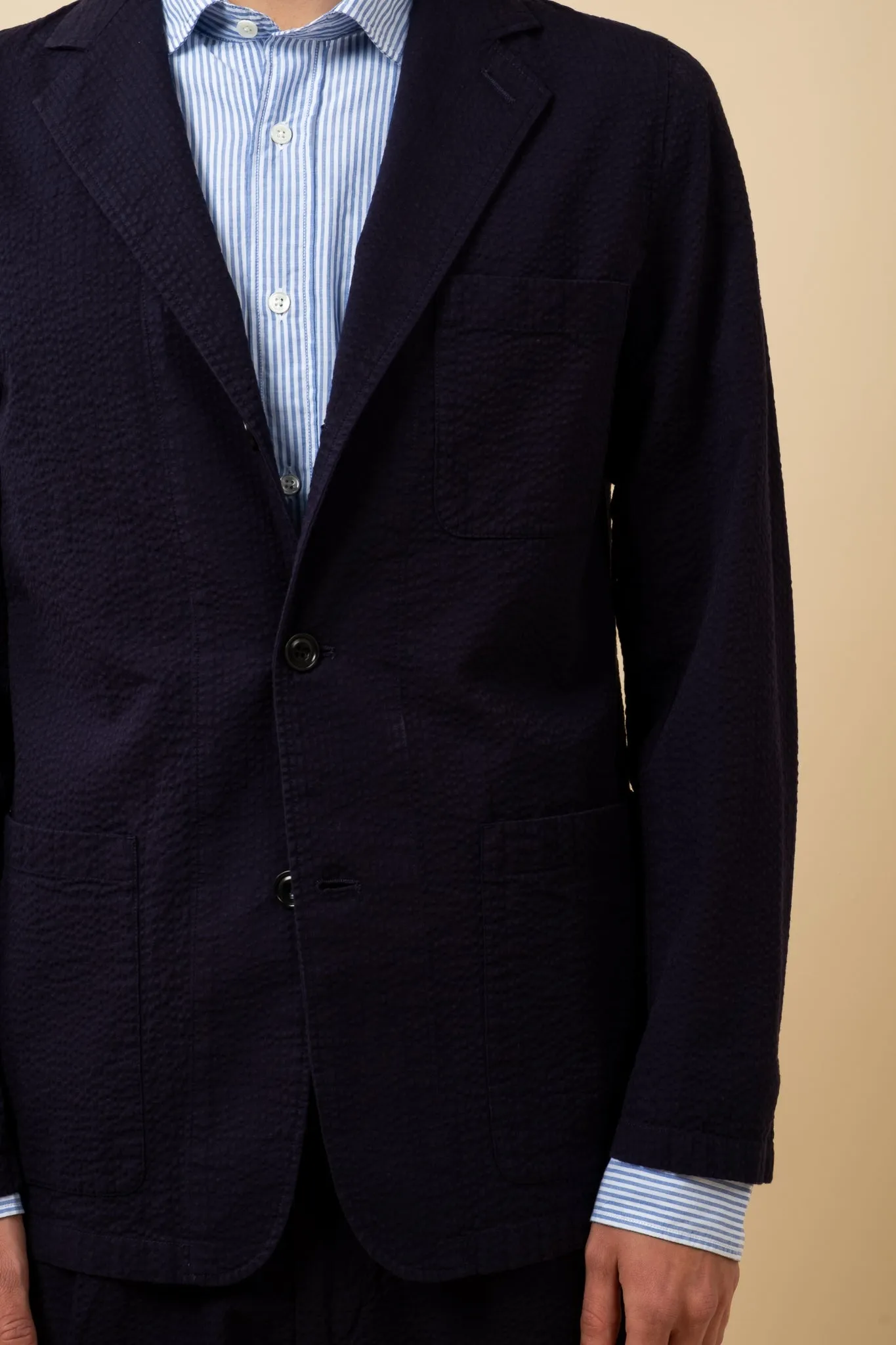 Jobby Blazer Seersucker -  Deep Blue