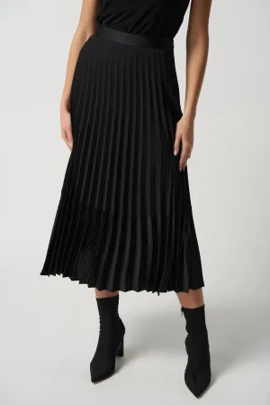 Joseph Ribkoff Georgette and Satin Pleated A-Line Skirt Jr234068