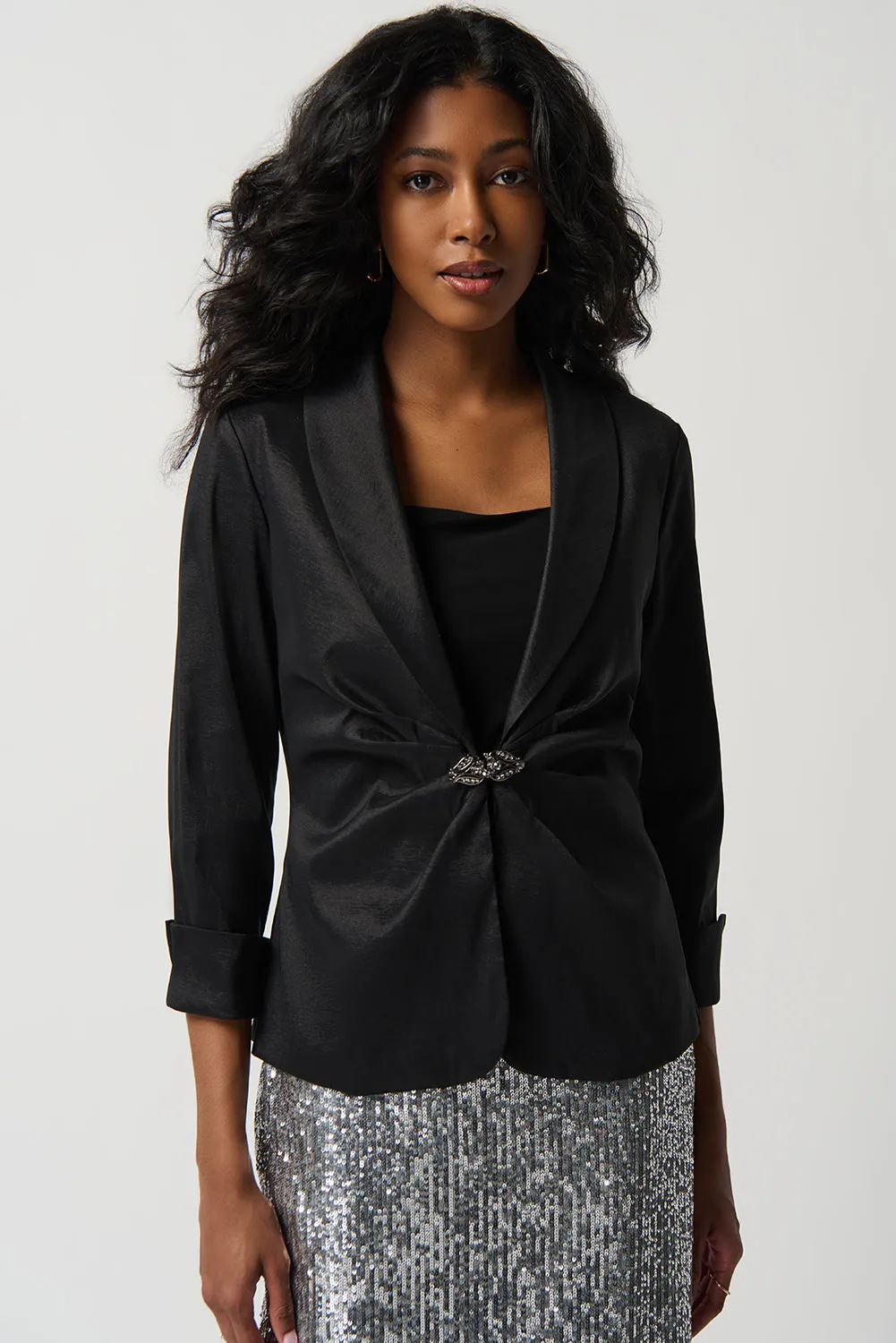 Joseph Ribkoff Taffeta Fitted Blazer With Shawl Collar Jr234144