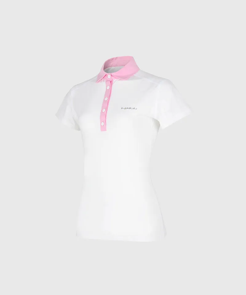 KANDINI EdgeLine Short Sleeve Polo - Pink