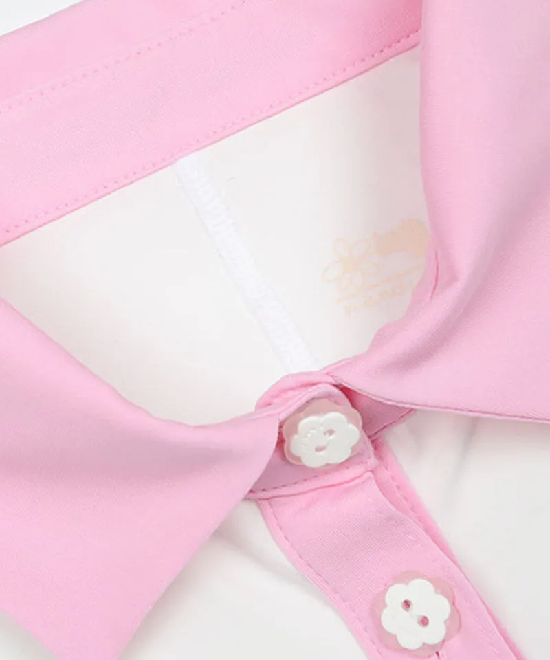 KANDINI EdgeLine Short Sleeve Polo - Pink
