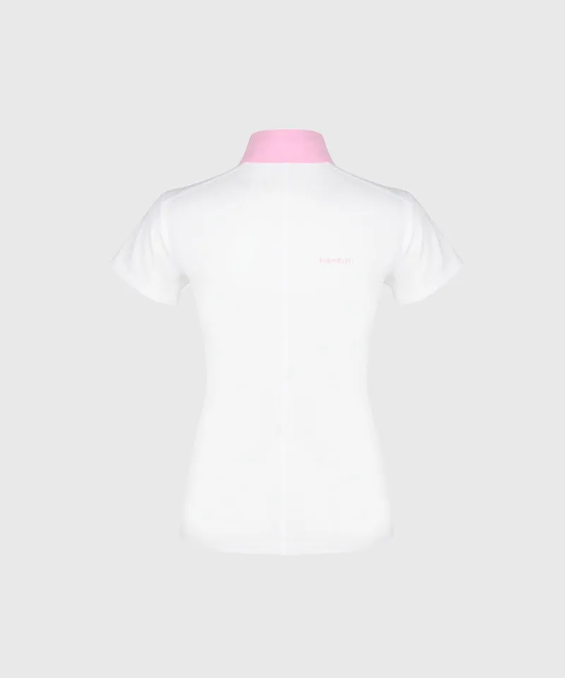 KANDINI EdgeLine Short Sleeve Polo - Pink