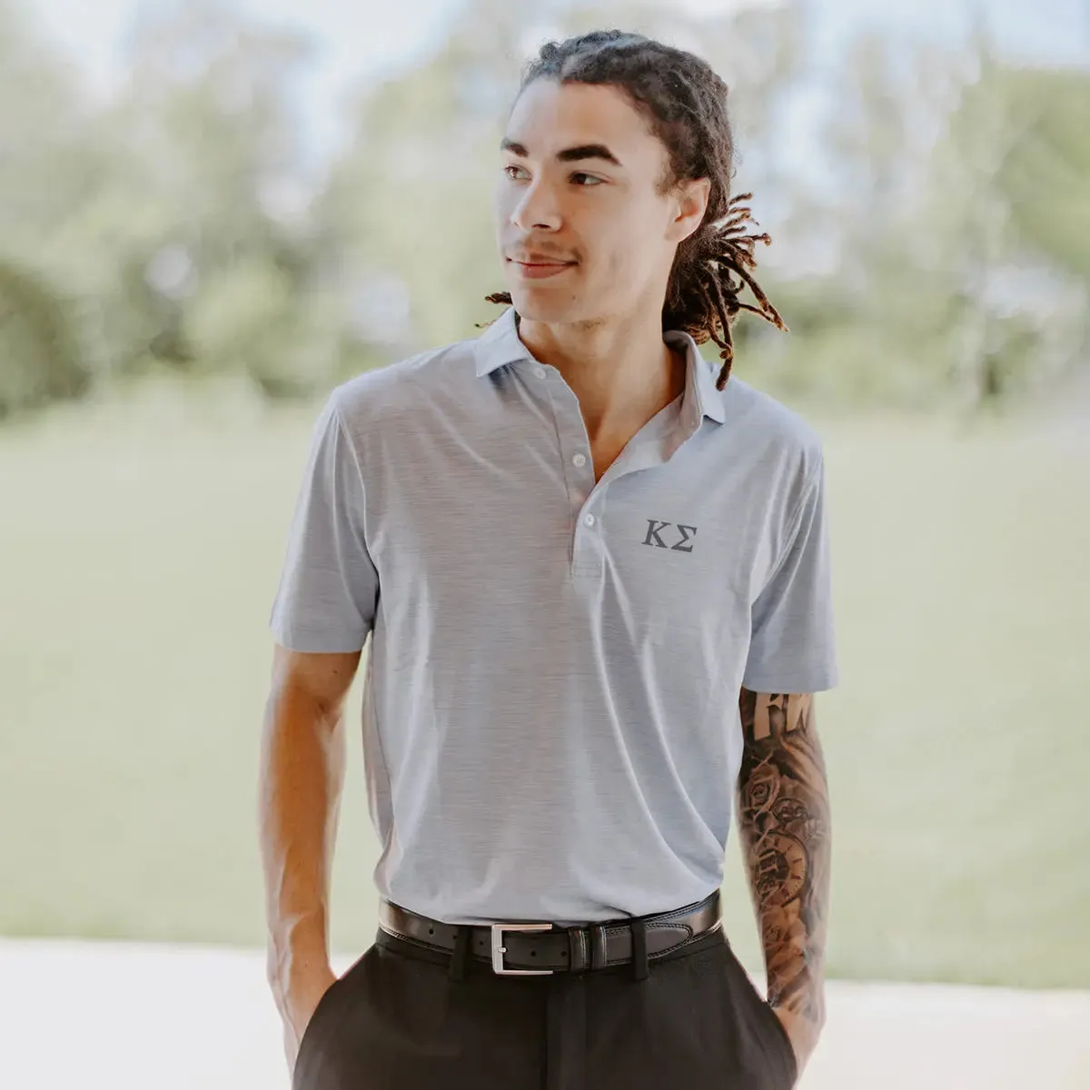 Kappa Sig Johnnie-O Heather Grey Polo