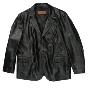 Kashani Black Alligator Embossed Lambskin Blazer