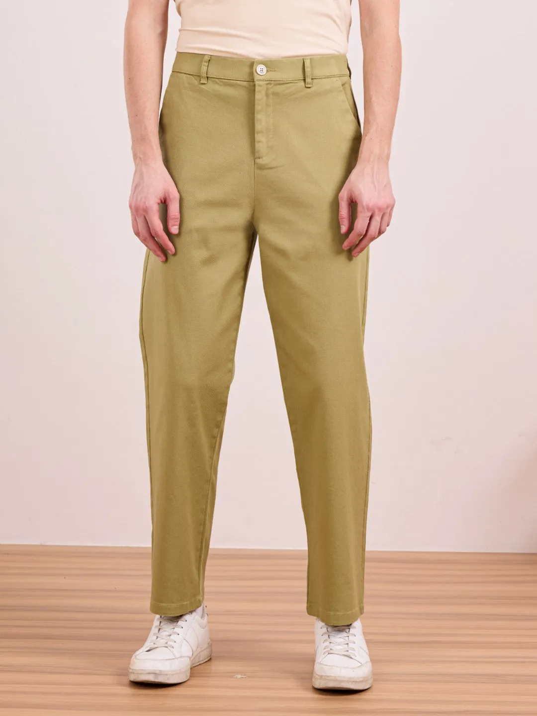Khaki Green Relaxed Fit Pants