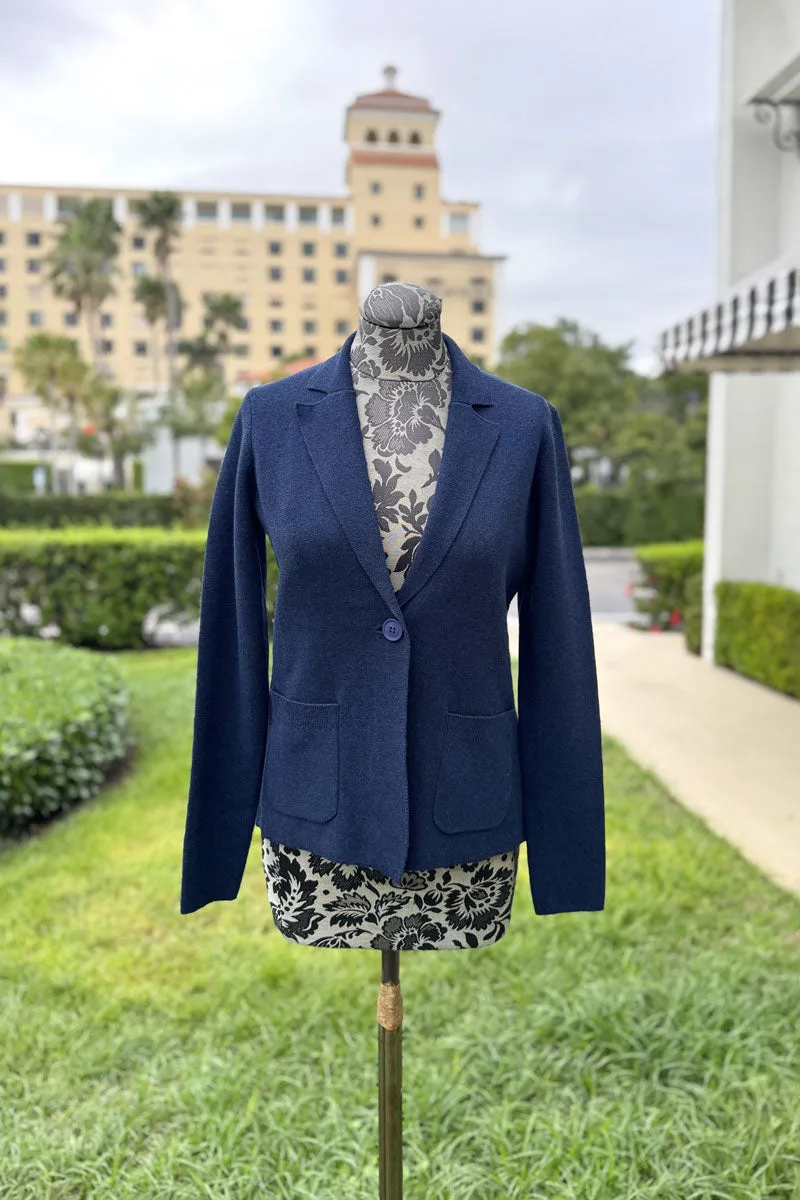 Kinross Back Rib Blazer in Navy