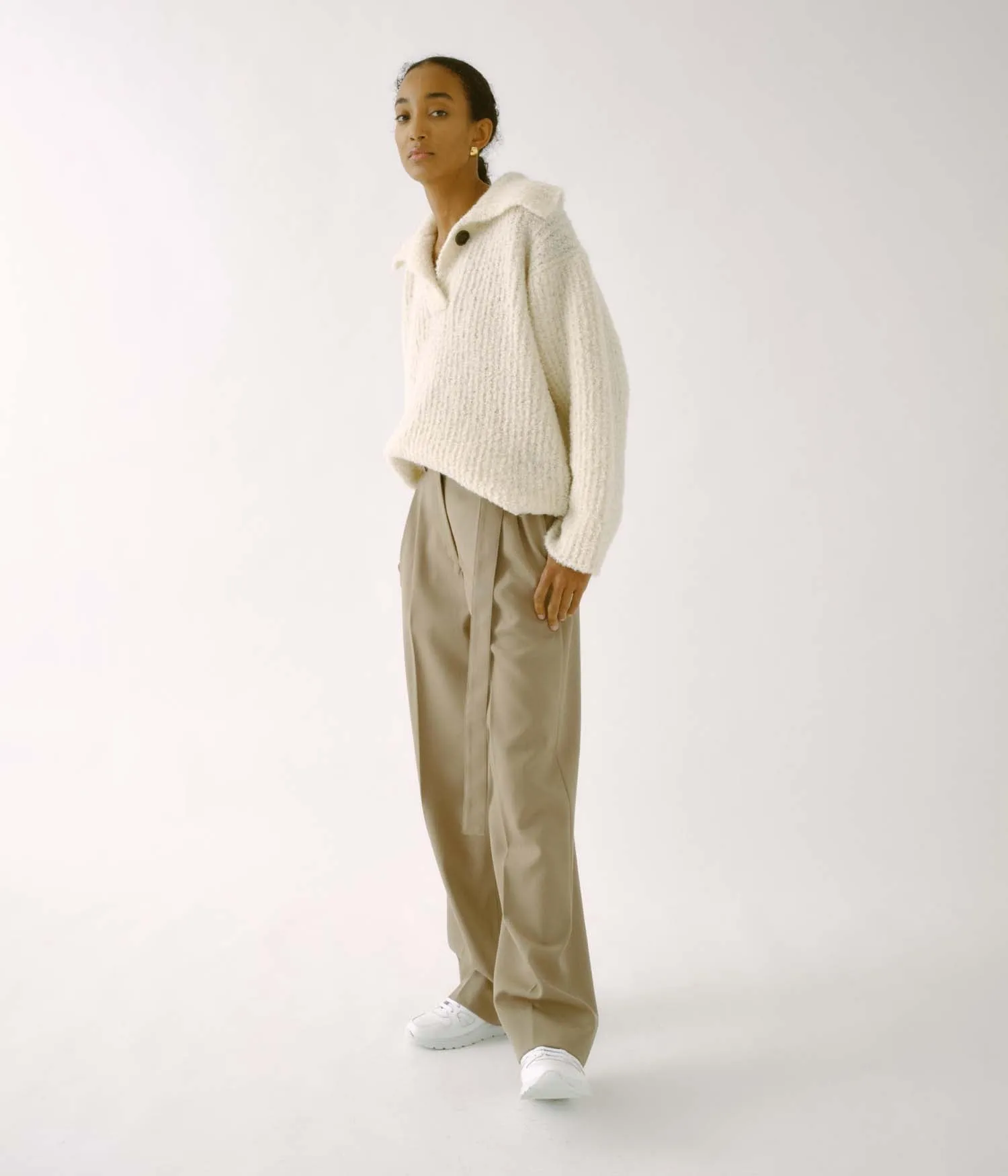 Knit Polo in Cream